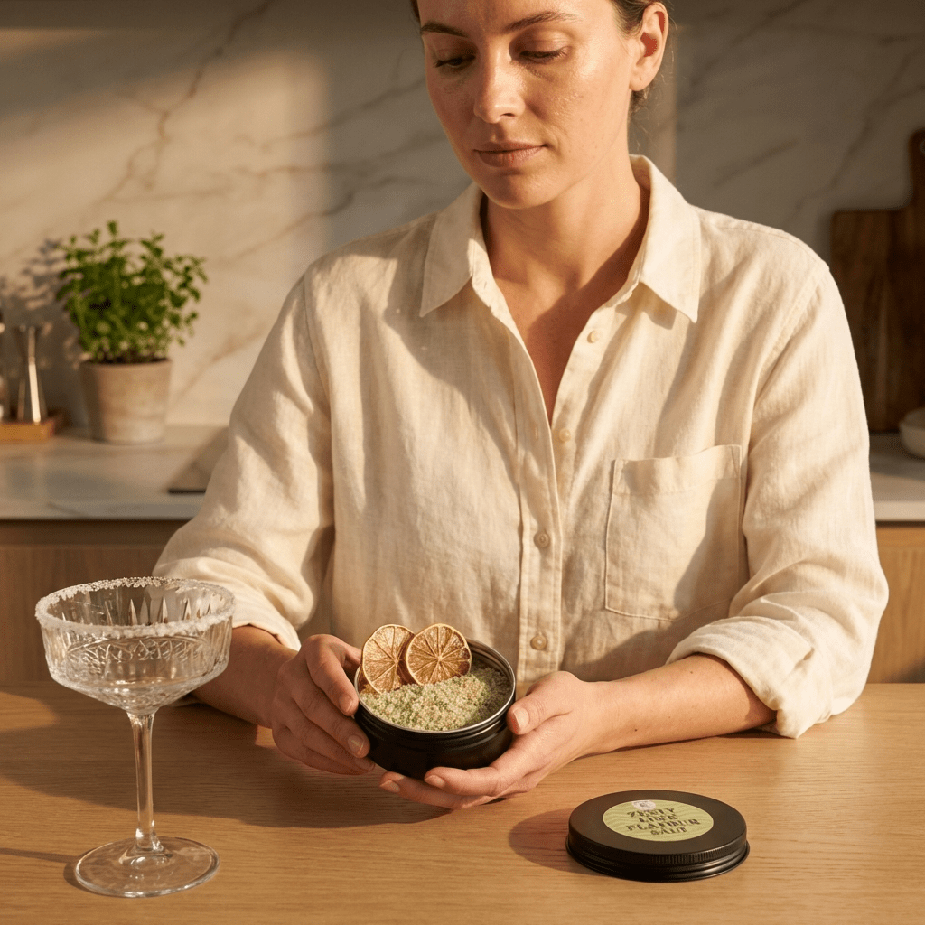 Cocktail Rimming Salt – Zesty Lime Flavoured Salt (Large Tin)