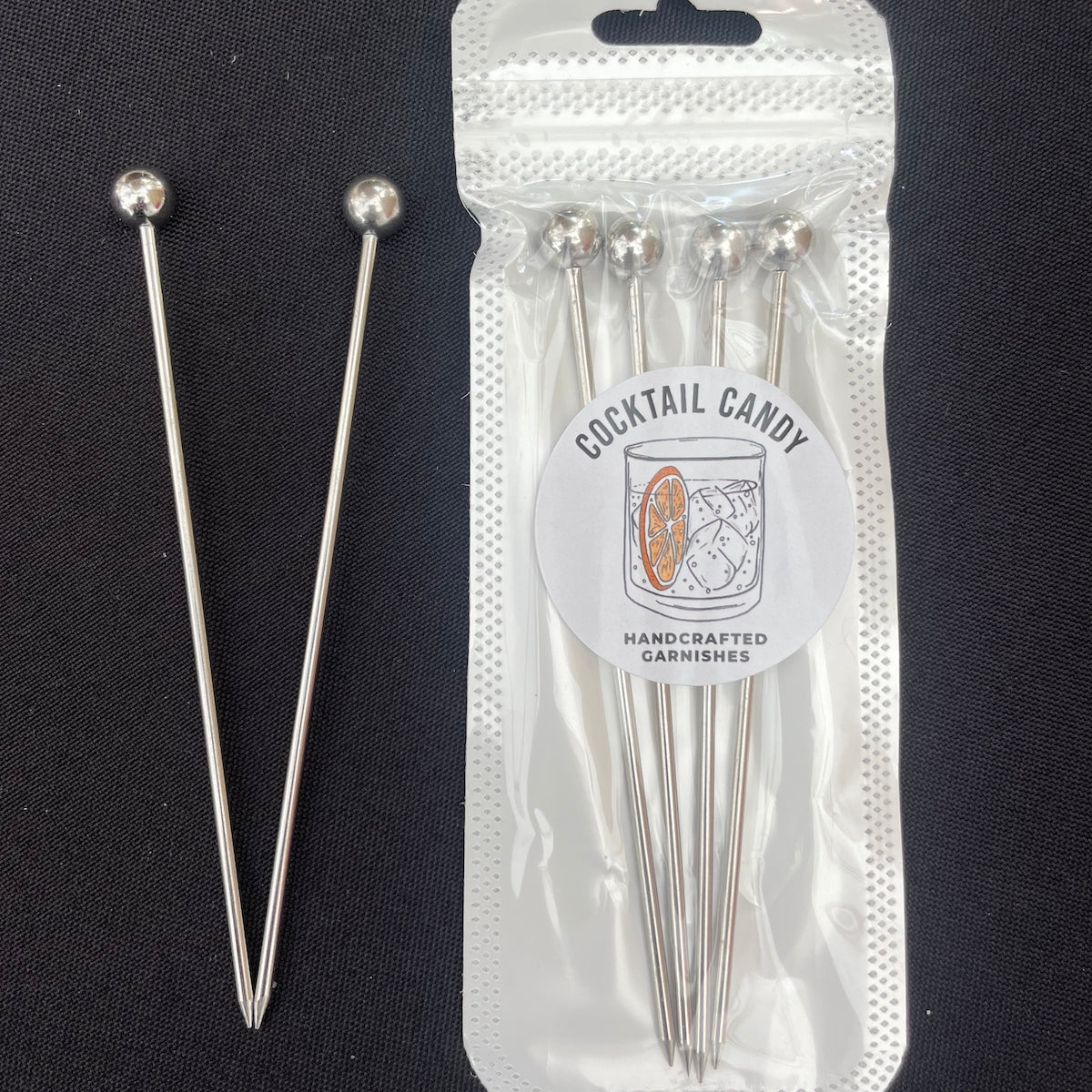 Stainless Steel Cocktail Picks - 4 Pack by Cocktail Candy®