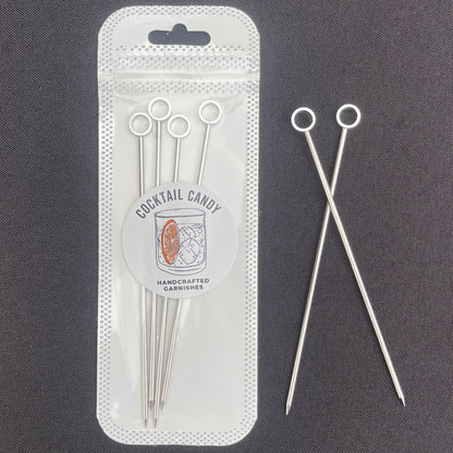 Stainless Steel Cocktail Picks - 4 Pack by Cocktail Candy®
