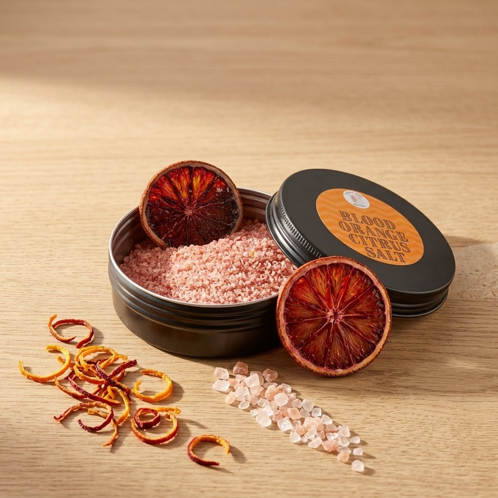 Cocktail Rimming Salt – Blood Orange Citrus Flavoured Salt (Large Tin)