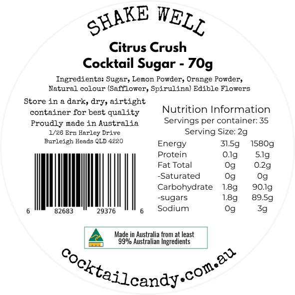Cocktail Rimming Sugar - Citrus Crush