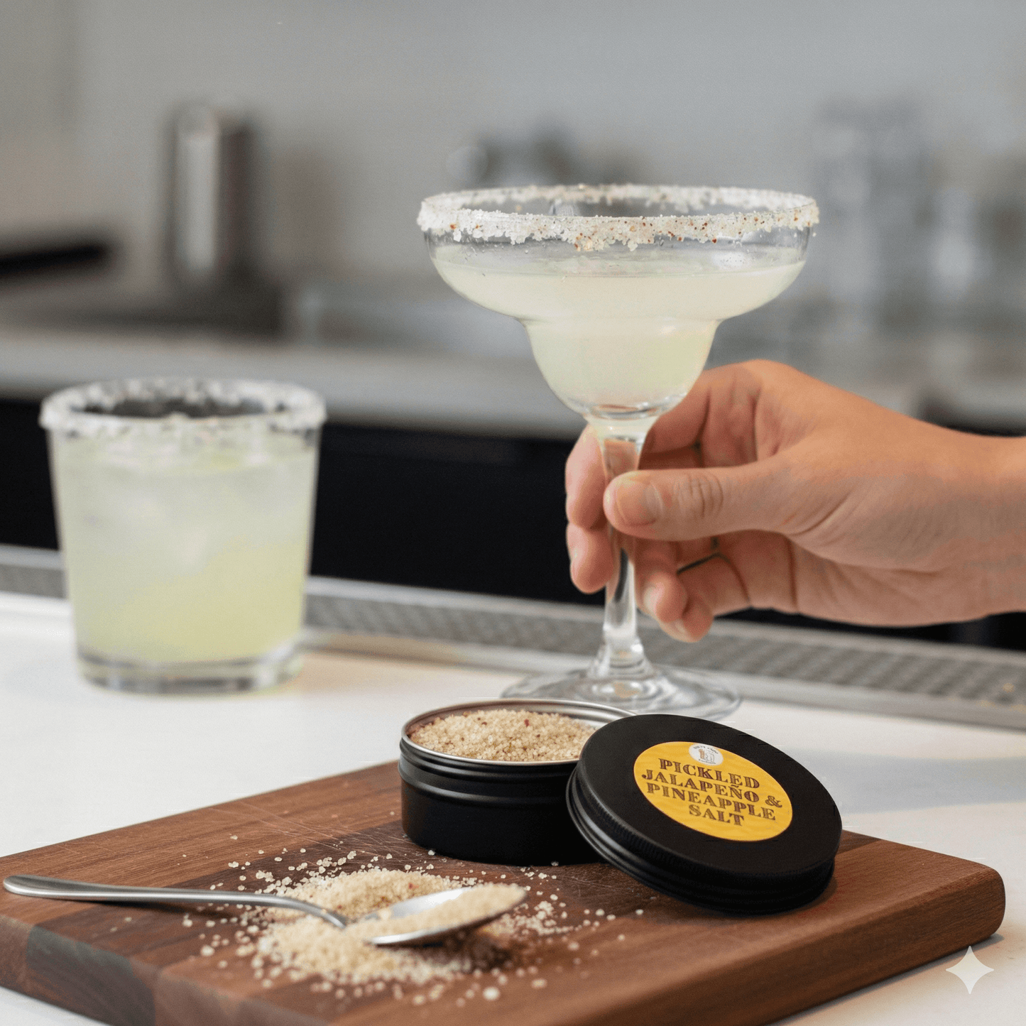 Cocktail Rimming Salt – Pickled Jalapeño and Pineapple (Large Tin)