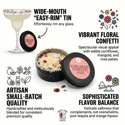 Cocktail Rimming Salt – Margarita Confetti Salt Blend (Large Tin)