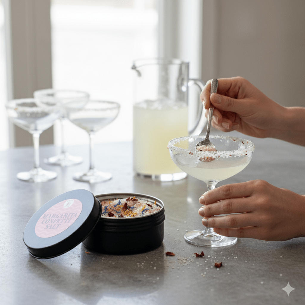 Cocktail Rimming Salt – Margarita Confetti Salt Blend (Large Tin)