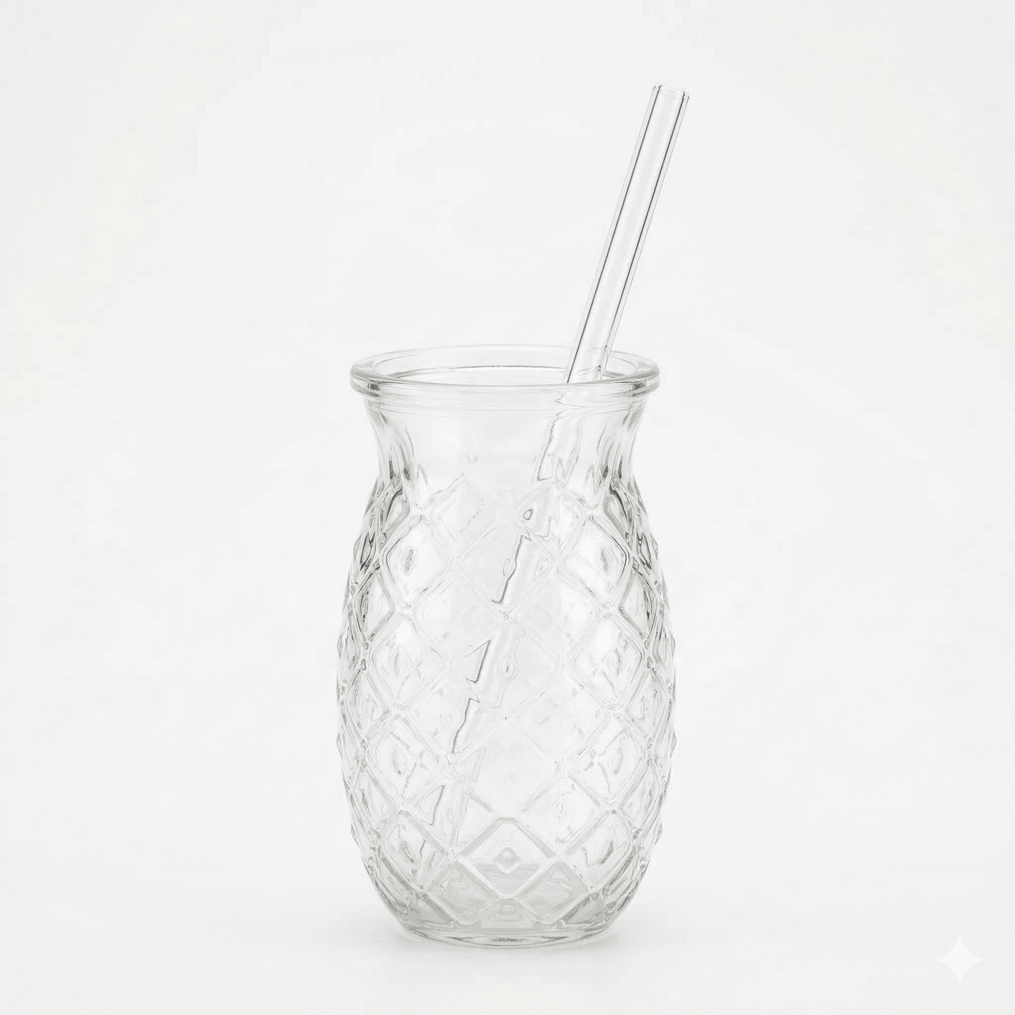 Pineapple Glass with Straw