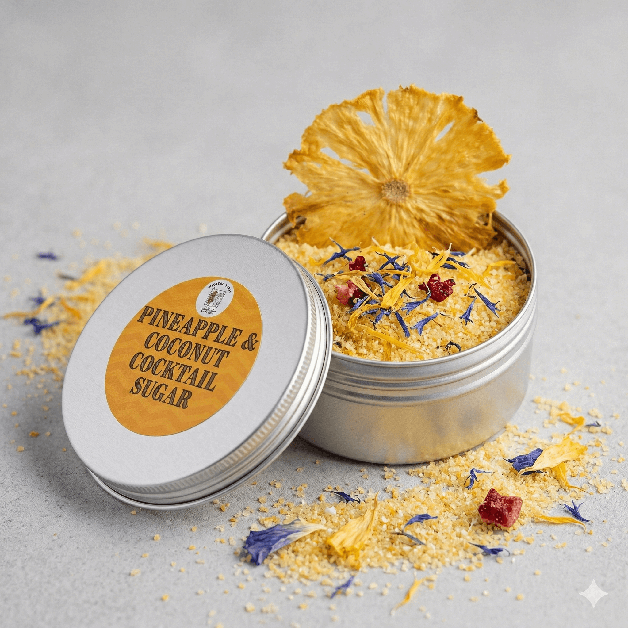 Cocktail Rimming Sugar – Pineapple and Coconut – Cocktail Candy