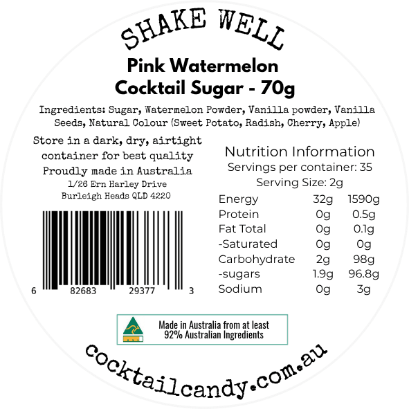 Cocktail Rimming Sugar – Watermelon