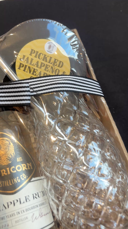 Pineapple Glass with Straw